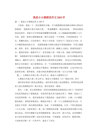 我是小小推销员作文350字