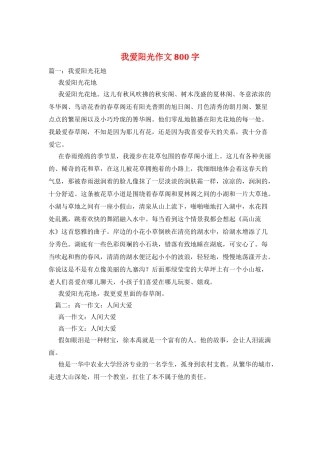 我爱阳光作文800字