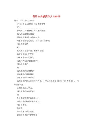 我用心去感受作文500字