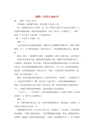 我的一天作文800字