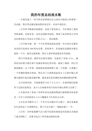我的年度总结流水账（标准版）