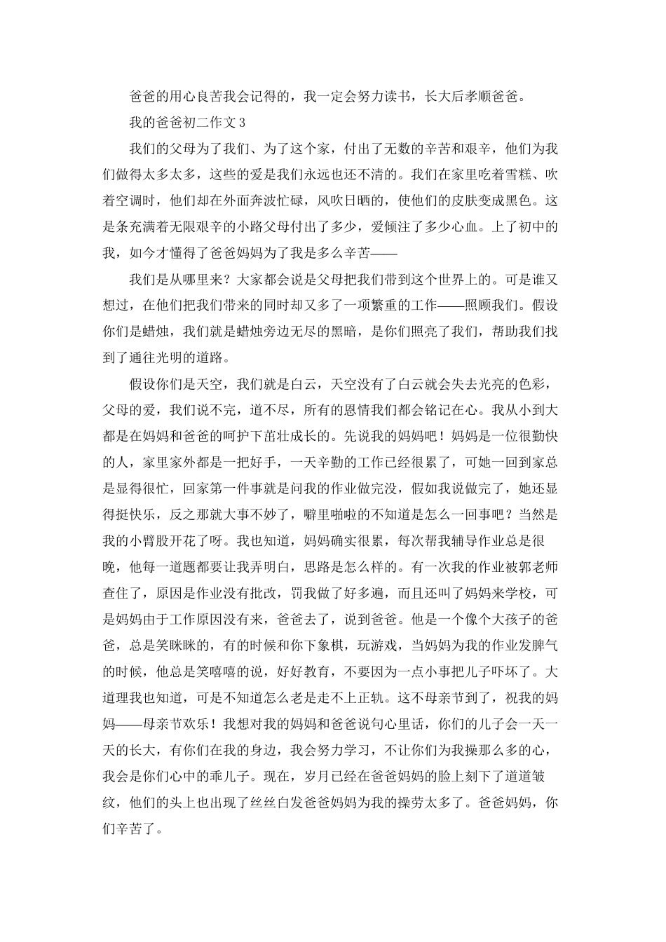 我的爸爸初二作文12篇_第3页