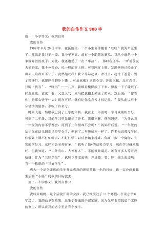 我的自传作文300字