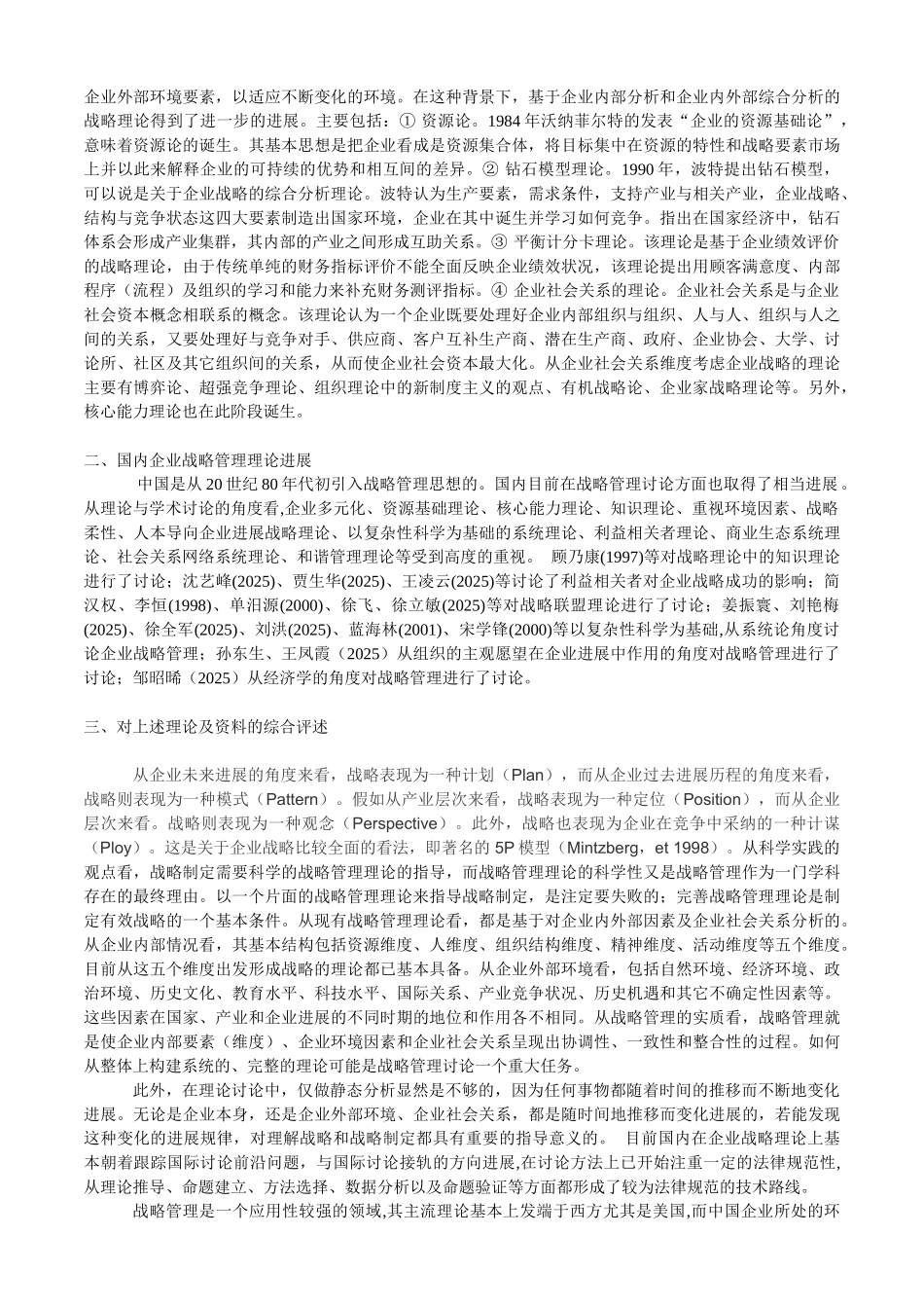 战略管理文献综述01_第2页