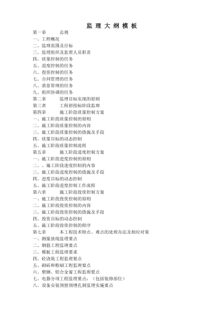 房屋建筑工程监理大纲模板