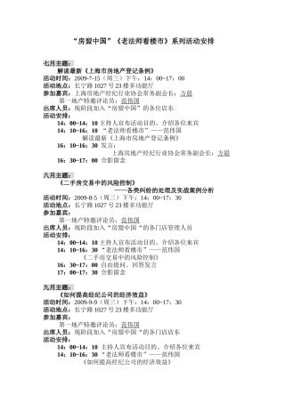 房盟中国《老法师看楼市》系列活动方案