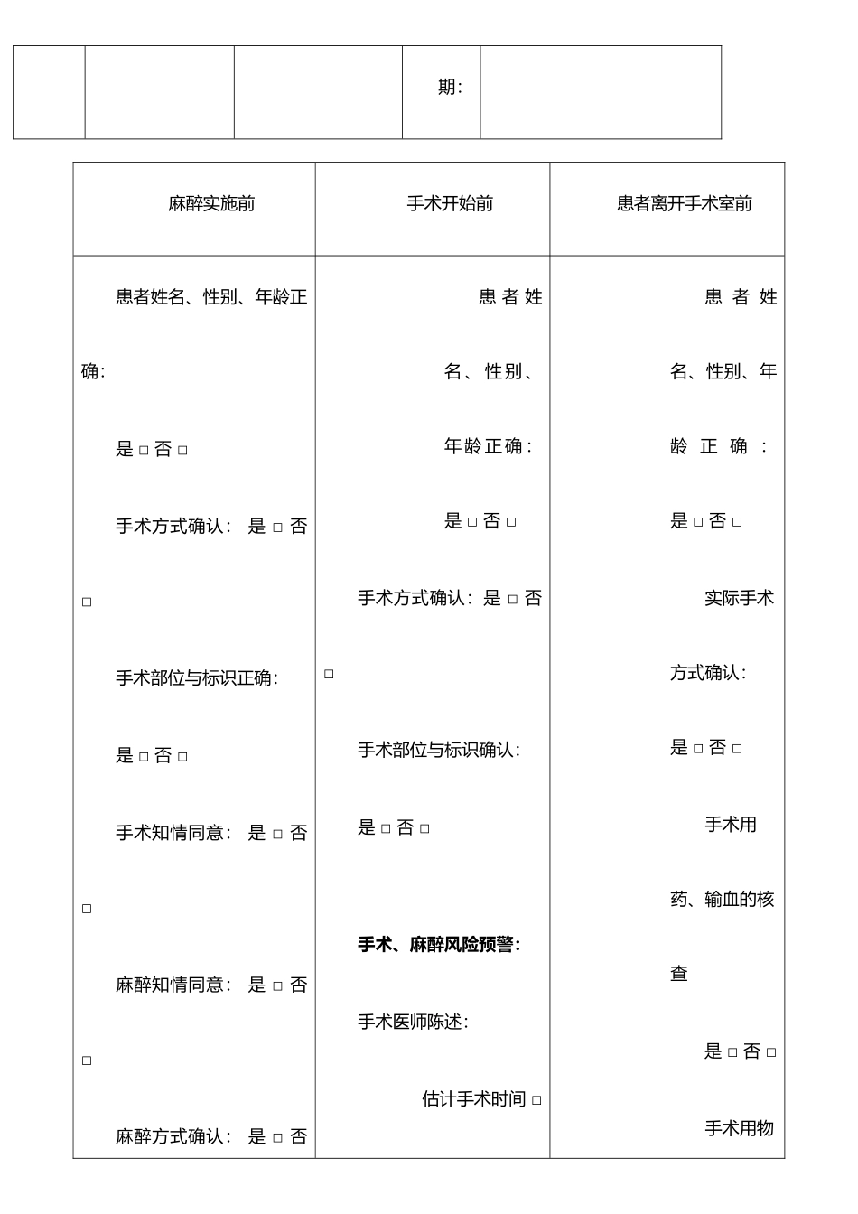 手术安全核查与手术风险评估制度与流程_第3页