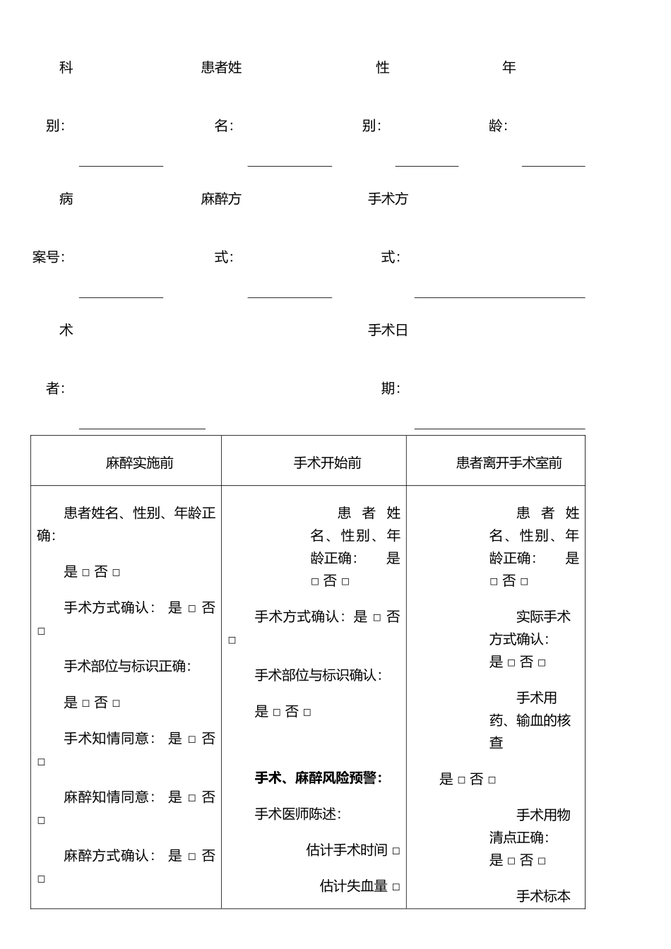 手术安全核查与手术风险评估制度及流程55104_第3页