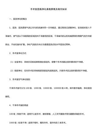手术室层流净化系统原理及相关知识