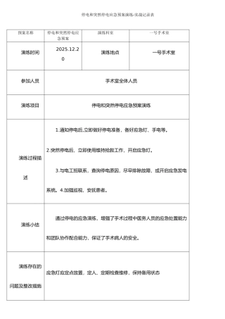 手术室应急预案演练