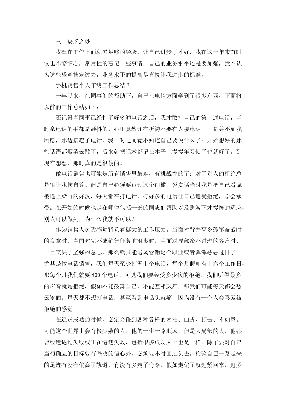 手机销售个人年终工作总结_第2页