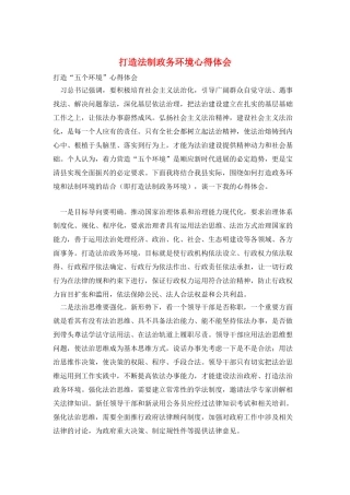 打造法制政务环境心得体会