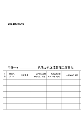 执法办案区域工作台账