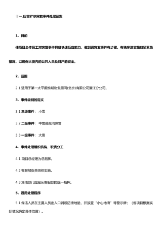 扫雪铲冰应急处理预案