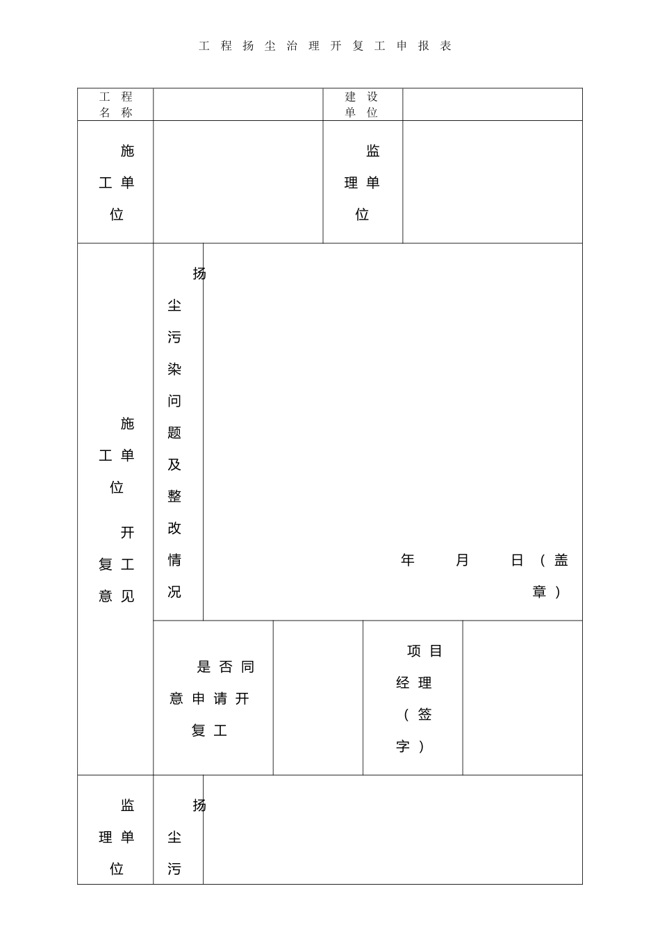 扬尘开复工及承诺书_第1页