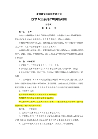 技术专业系列评聘实施细则
