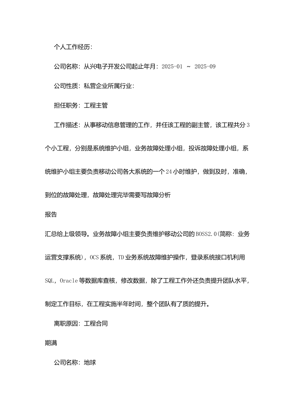 技术支持岗简历模板_第2页