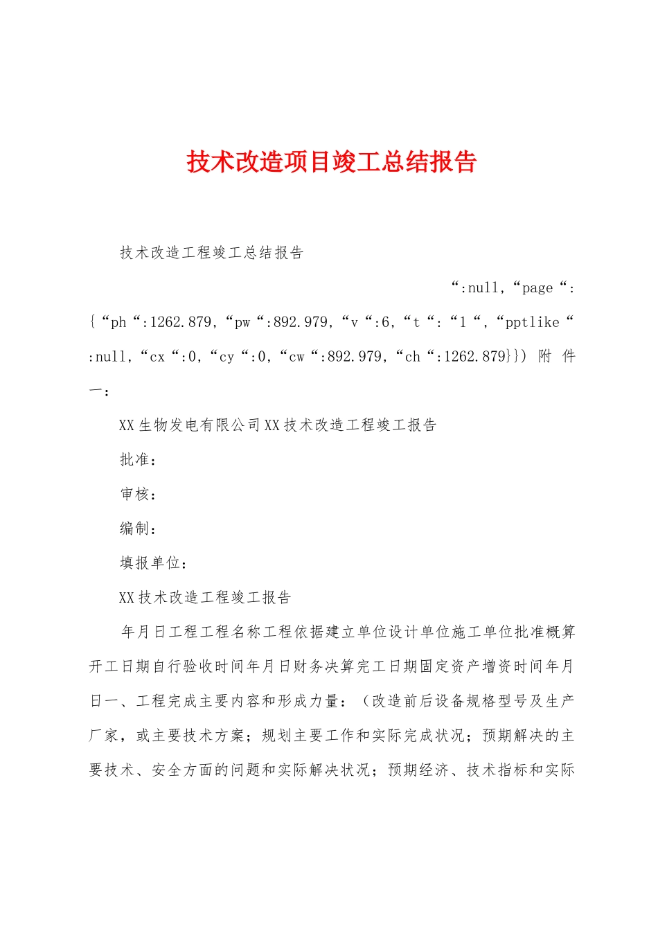 技术改造项目竣工总结报告_第1页