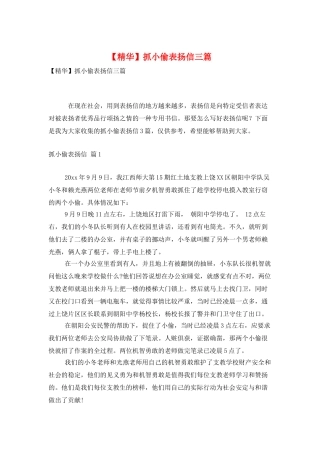 抓小偷表扬信三篇