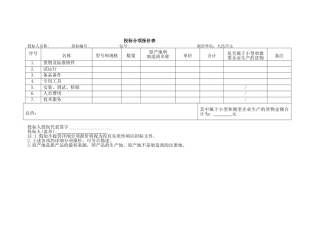 投标分项报价表格（标准版）