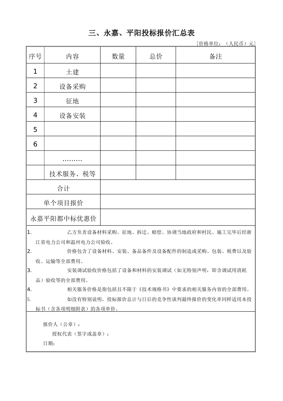 投标报价书格式_第3页