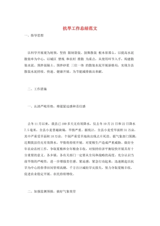 抗旱工作总结范文