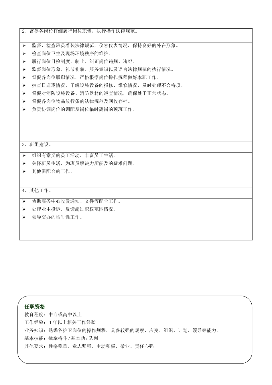 护卫班长岗位说明书_第3页