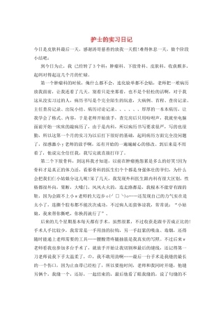 护士的实习日记