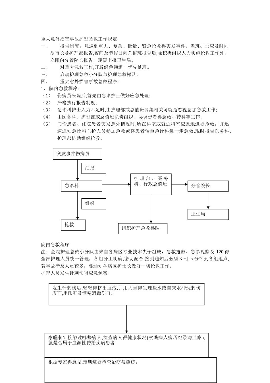 护理人员发生针刺伤的应急预案_第1页