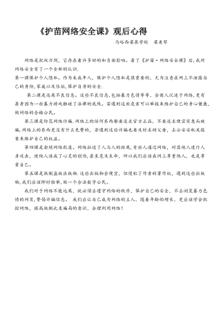 护苗网络安全课
