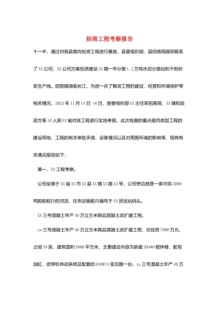 招商项目考察报告