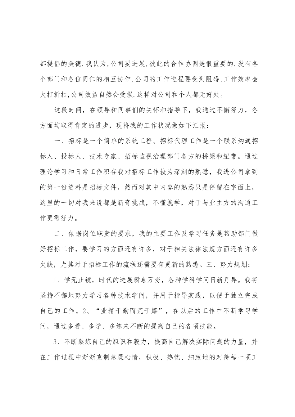 招标代理试用期工作总结_第2页