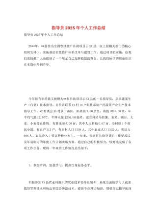 指导员2025年个人工作总结