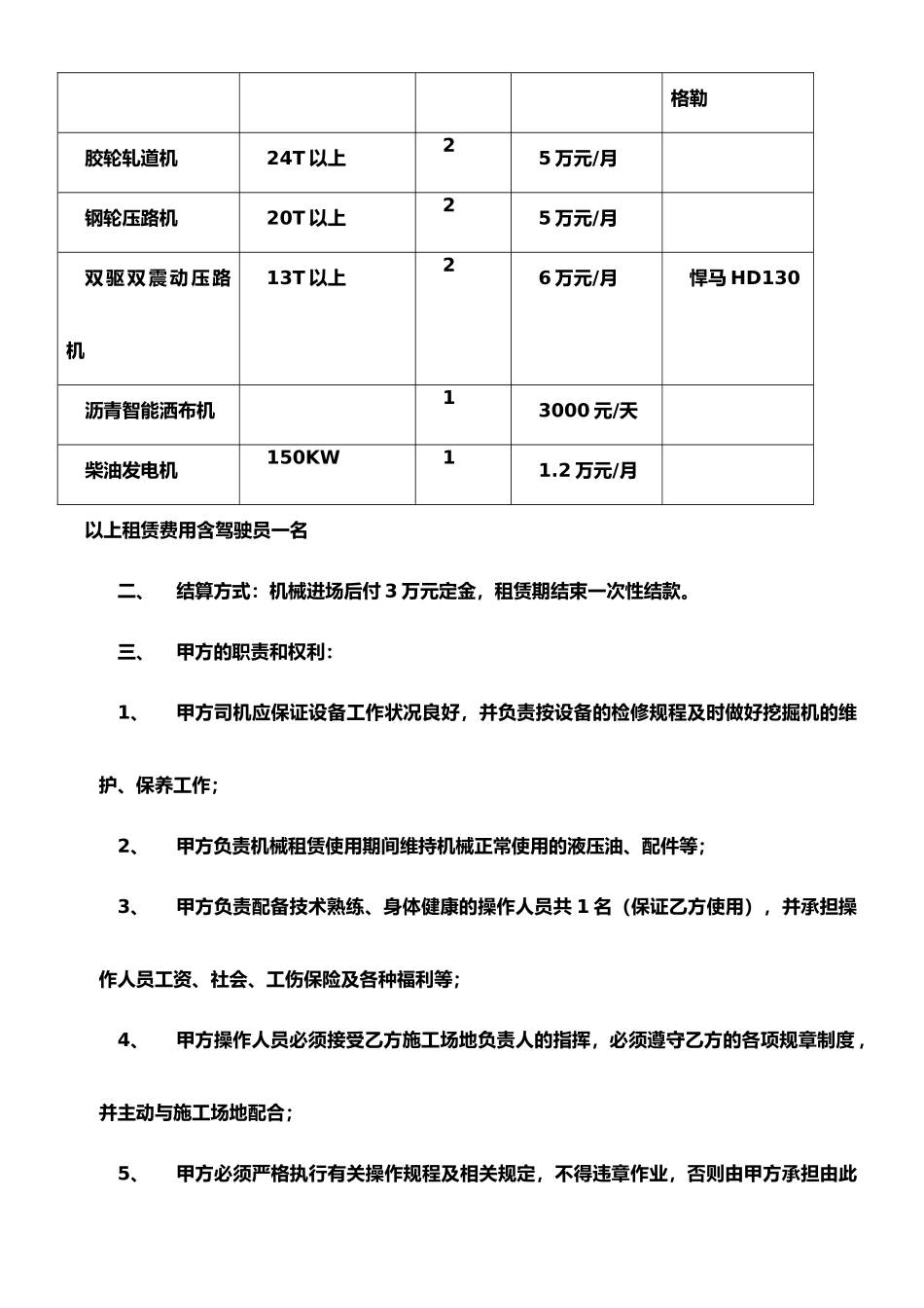 挖掘机租赁合同书标准版55228_第2页