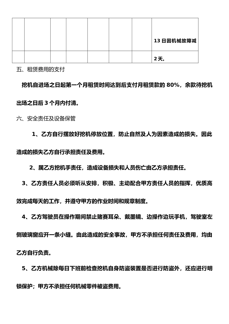 挖掘机租赁合同范本67601_第3页