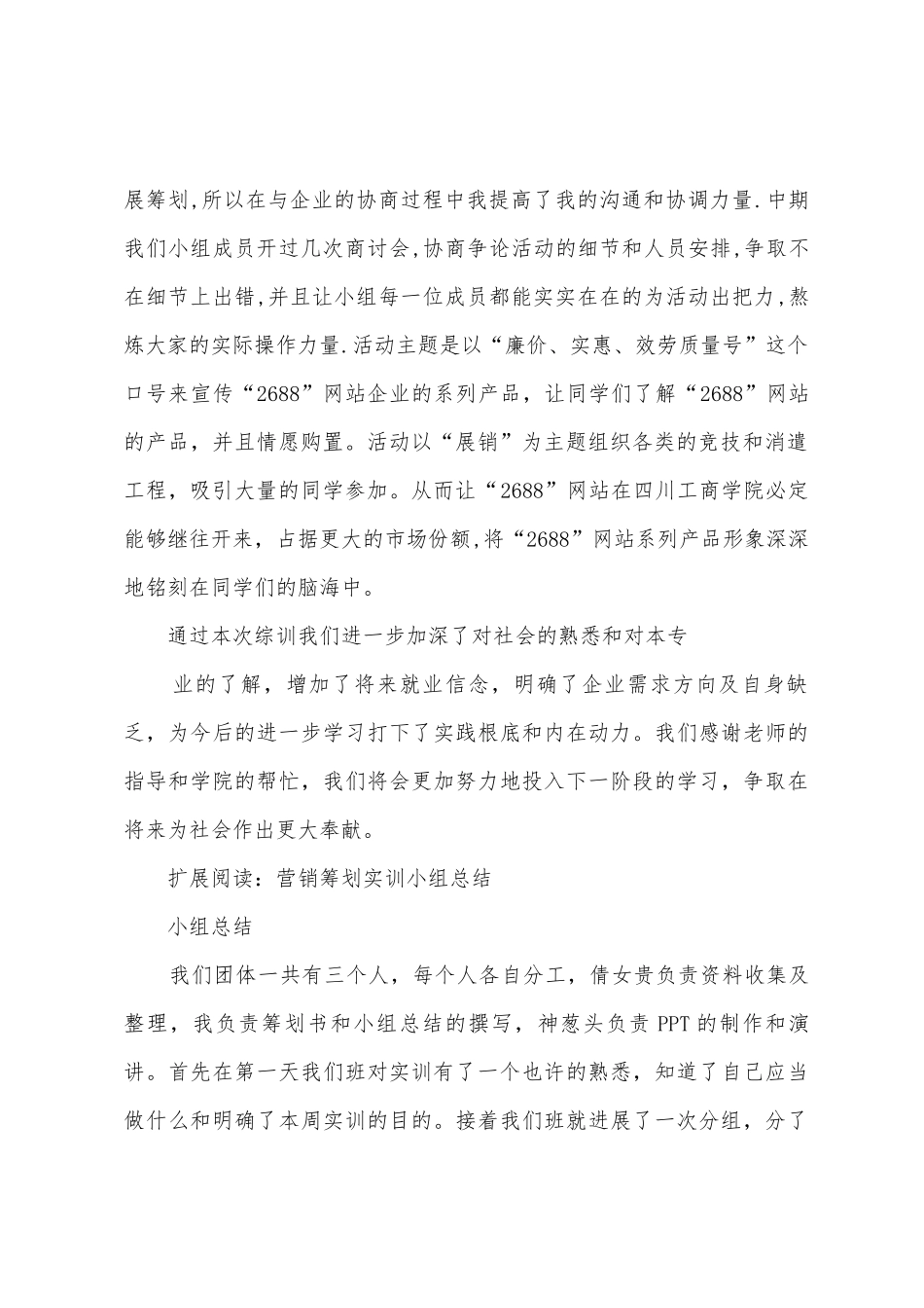 捷敏营销策划综训总结_第2页