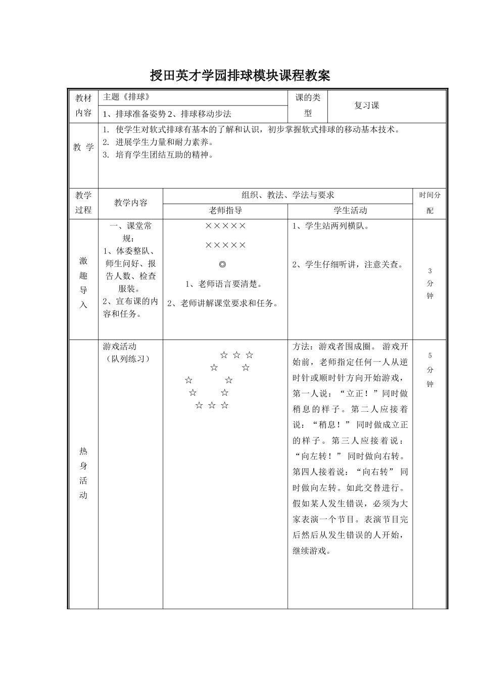 排球准备姿势与移动_第1页