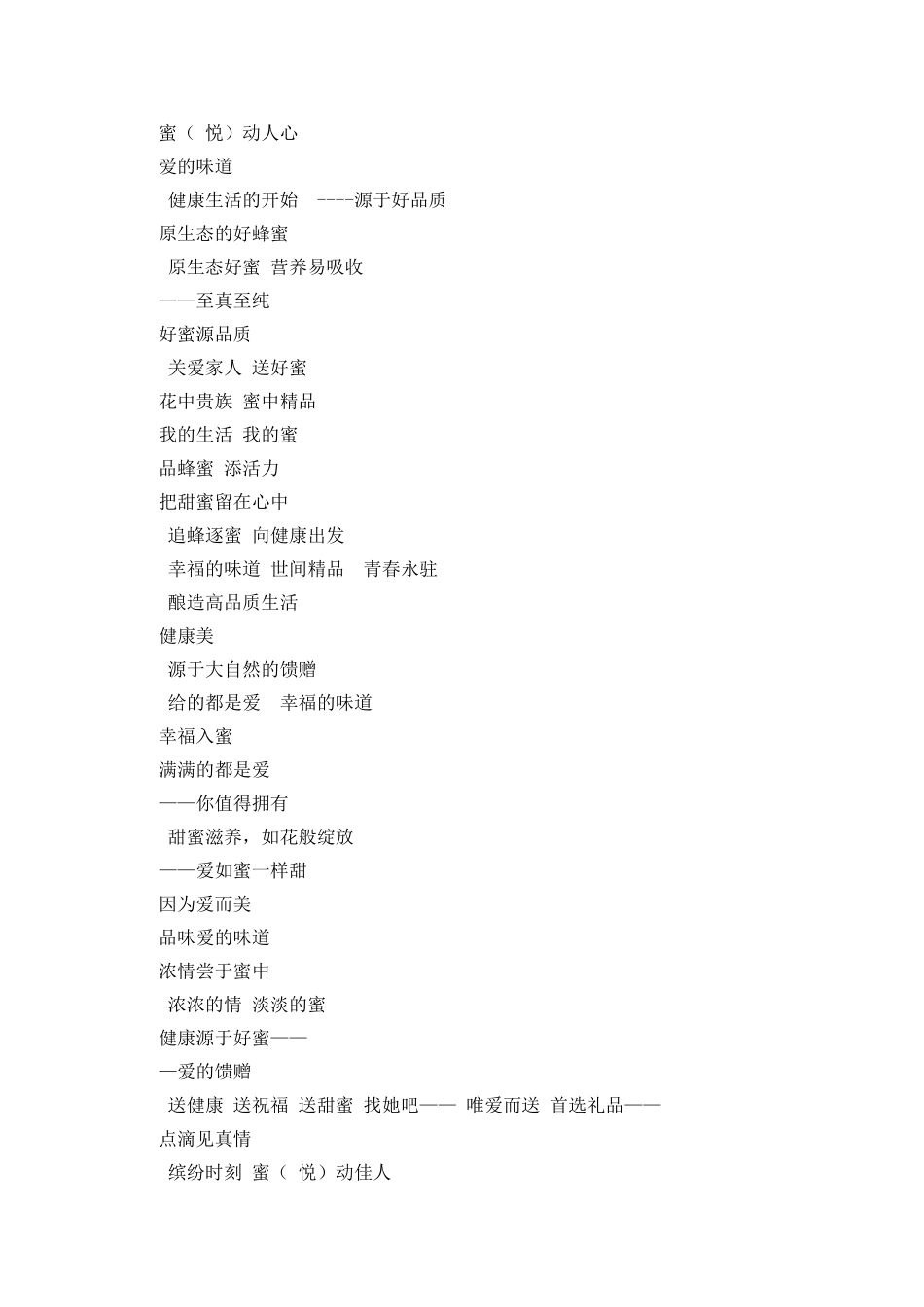 推销蜂蜜广告词_第3页