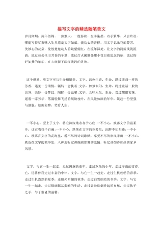 描写文字的精选随笔美文