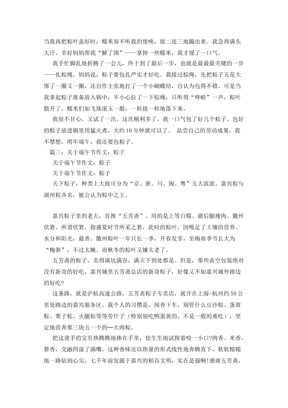 描写粽子的作文_第2页