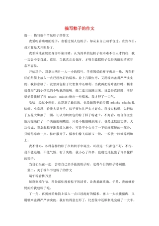 描写粽子的作文