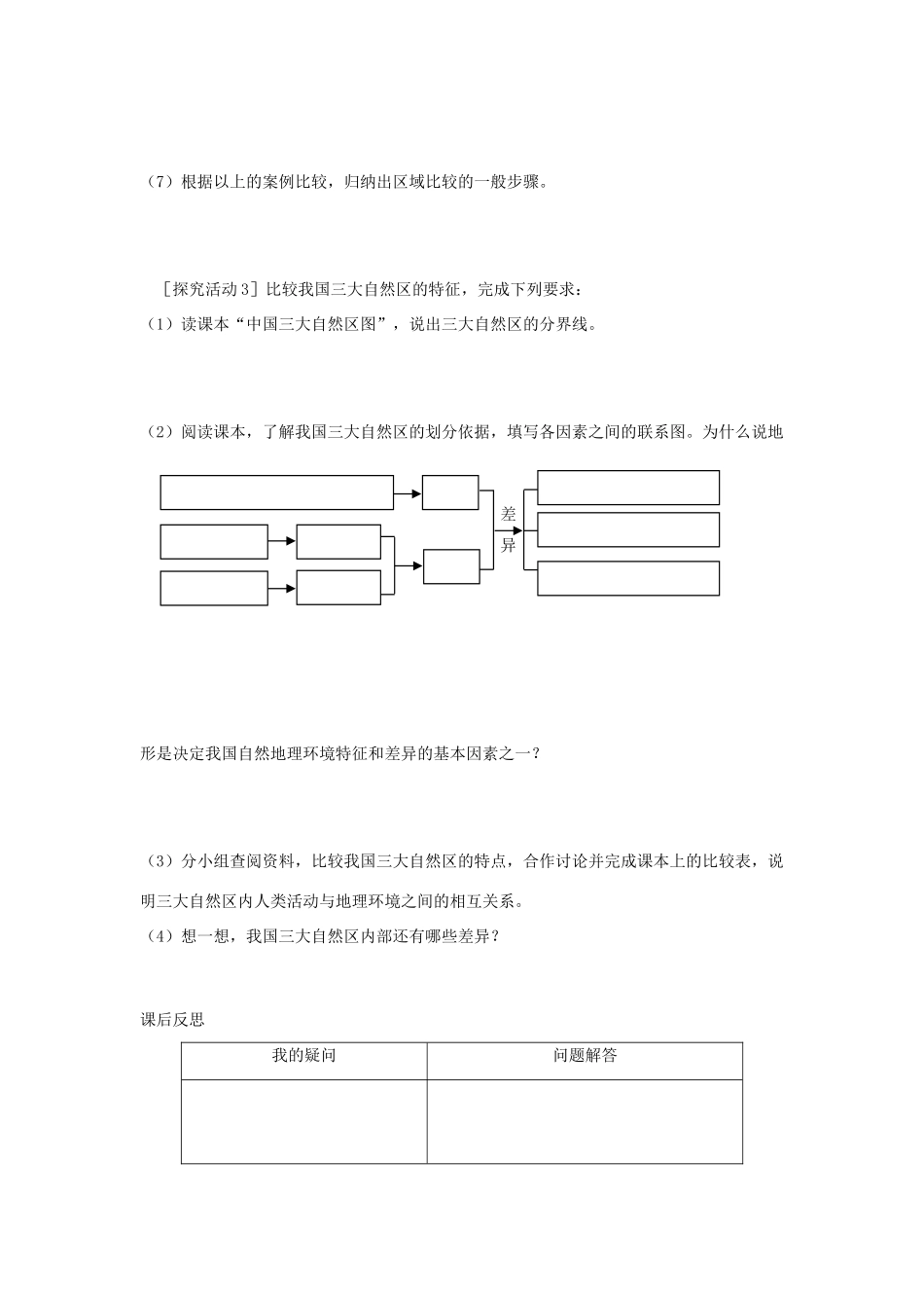 高中地理：第二节自然环境和人类活动的区域差异导学案 鲁教版必修3_第3页