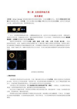 高中地理：第二章《太阳系和地月系》素材中图版选修1