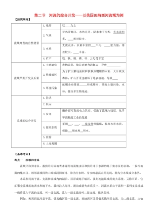 高中地理：3.2《流域的综合开发—以美国田纳西河流域为例》学案（新人教版必修3）