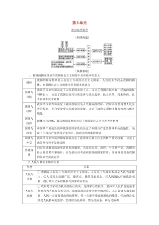 高考政治一轮复习 第5单元 公民的政治生活综合提升教学案 新人教版必修2-新人教版高三必修2政治教学案