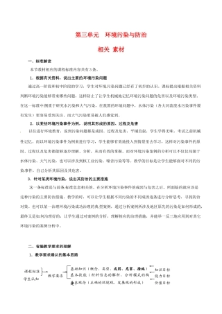 高中地理：第三单元《环境污染与防治》素材鲁教版选修6