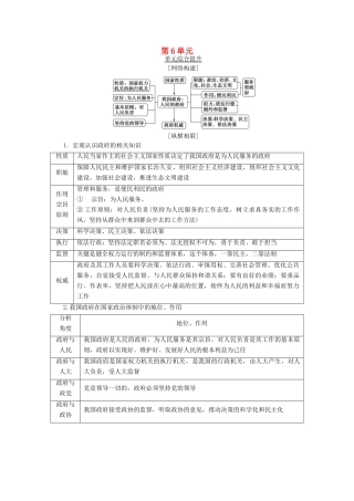 高考政治一轮复习 第6单元 为人民服务的政府综合提升教学案 新人教版必修2-新人教版高三必修2政治教学案