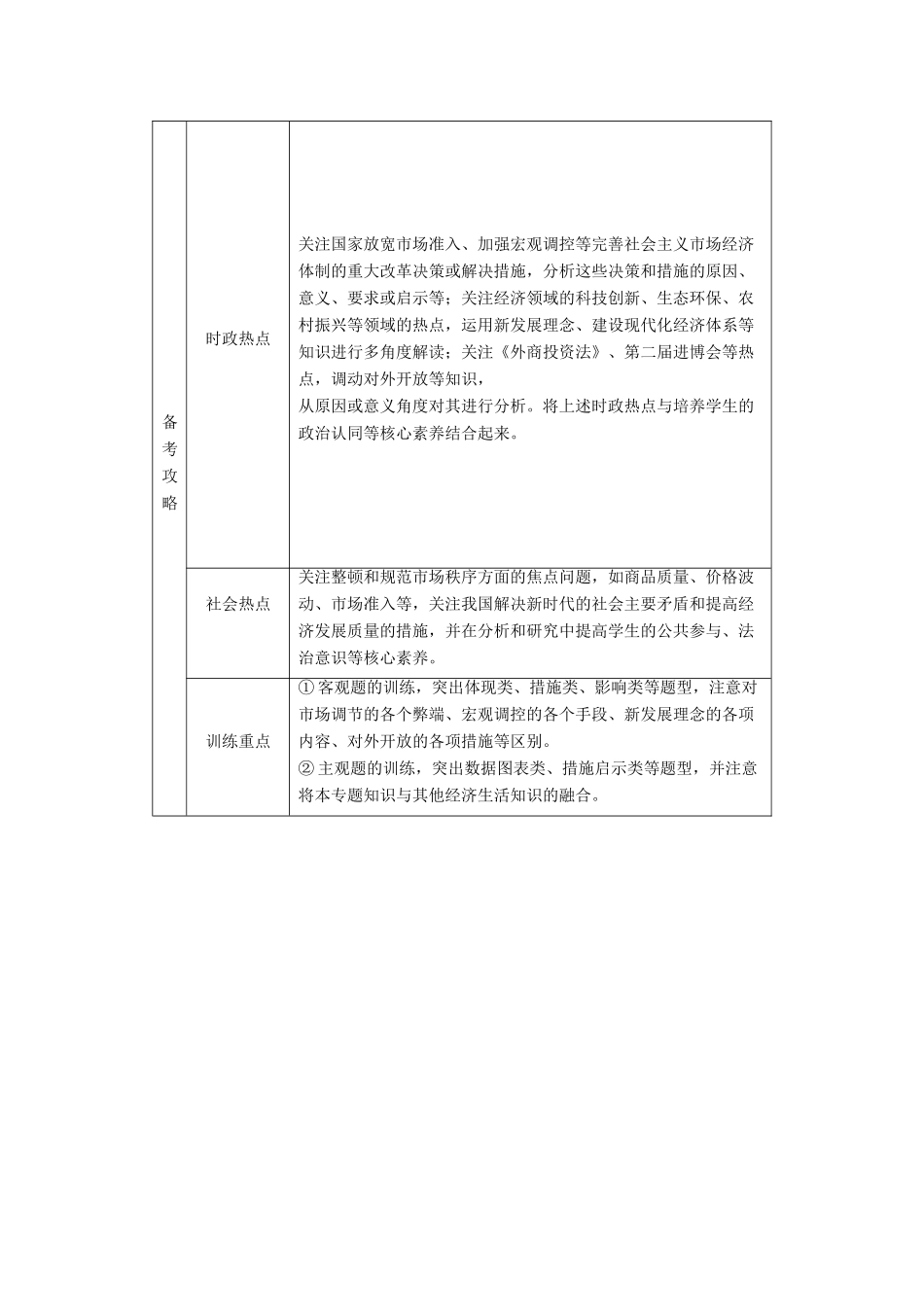 高考政治二轮复习 第1部分 专题整合突破 专题4 市场经济与对外开放 第1课时 客观题满分固本教案-人教版高三全册政治教案_第2页