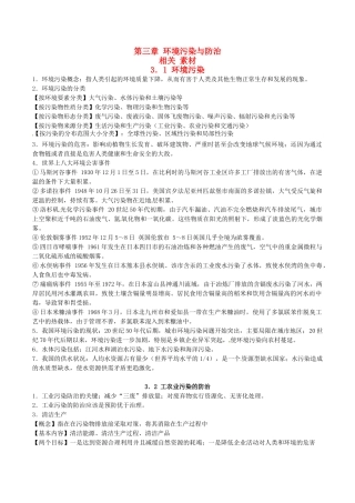 高中地理：第三章《环境污染与防治》素材（2）鲁教版选修6
