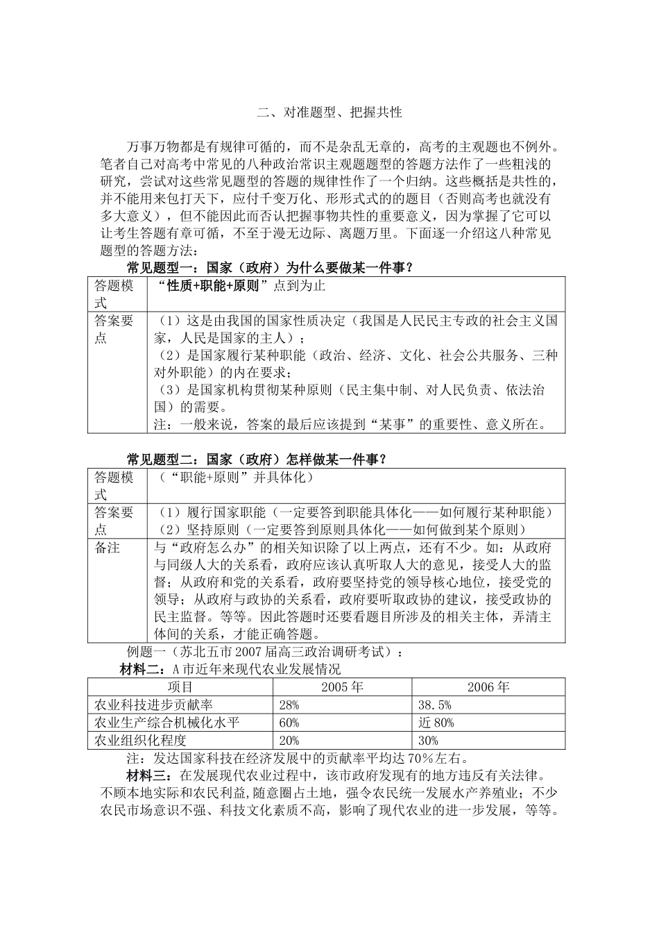 高考政治 明确不同主体是答好政治常识主观题常见题型的关键素材_第2页